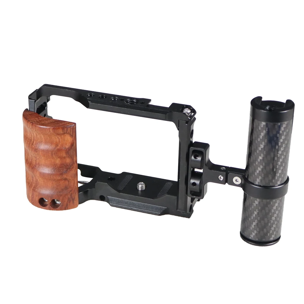 Zve10 Kamera käfig Holz Seiten griff oben Handgriff Schnell verschluss platte Käfig Rig Schutz für Sony Zve10 ZV-E10 DSLR-Kamera – Detail 32