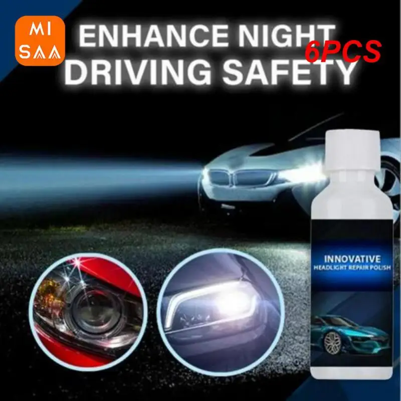 

6PCS Headlight Repair Fluid Effective Car Headlight Repair Fluid Durable 20ml Car Supplies Car Light Repair Agent Practical