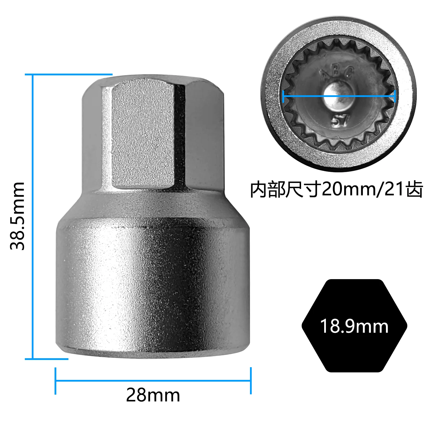 20er Pack Rad verriegelung mutter Schlüssel loch Diebstahls icherung für Porsche Cayenne Panamera Volkswagen Touareg 14pt – Detail 8