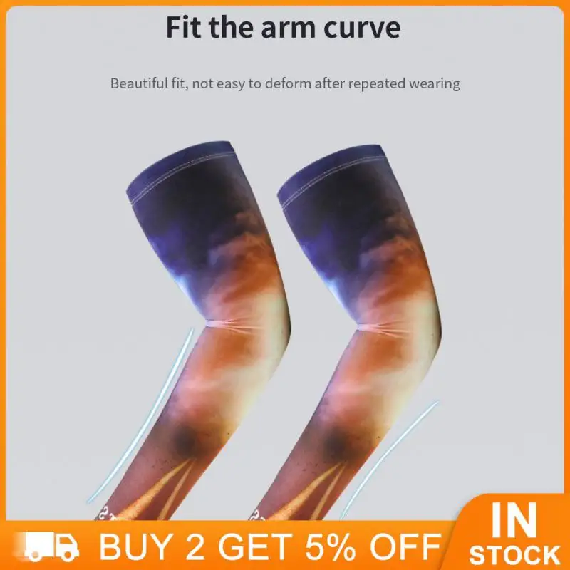 1 Pair Summer Arm Sleeve Ice Silk Cycling Arm Protection Unisex Cooling Fitness Elbow Pad