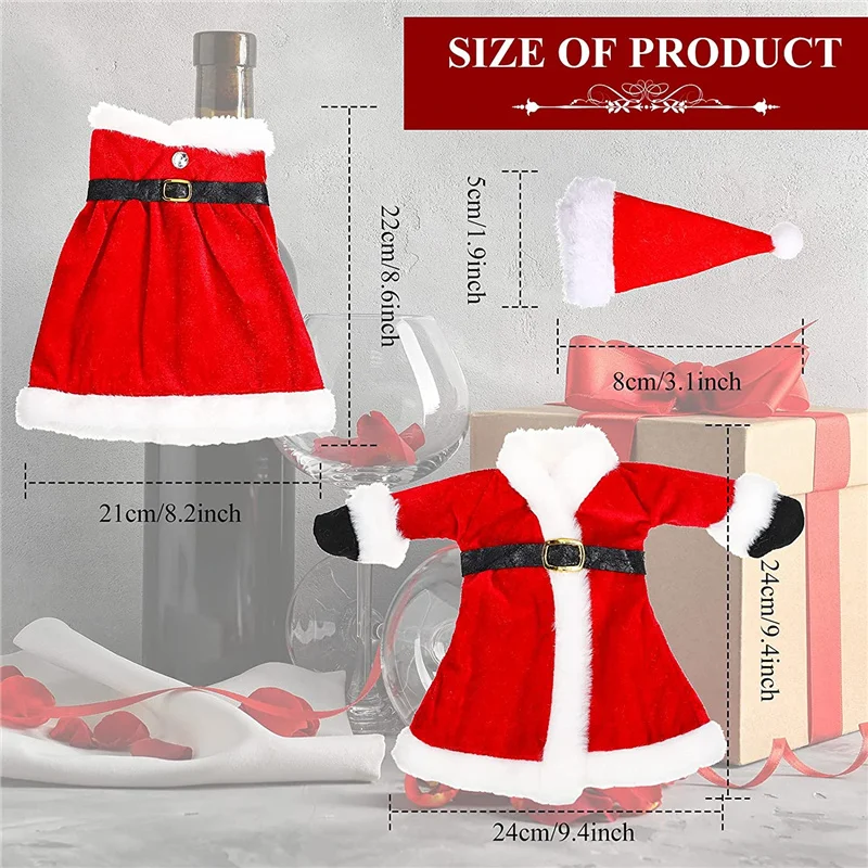Kreative Weihnachten Wein Flasche Set Goldene Samt Kleid Wein Flasche Abdeckungen Hülse Santa Schneemann Weihnachten Neue Jahr Abendessen Tisch Dekor – Detail 8