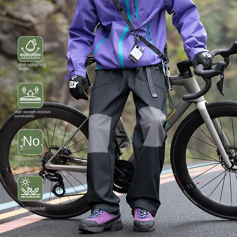 Outdoor Riding Casual Pants Unisex Sports Apparel Three-Layer Protection Windproof Wear-Resistant UV-Resistant Waterproof Pants