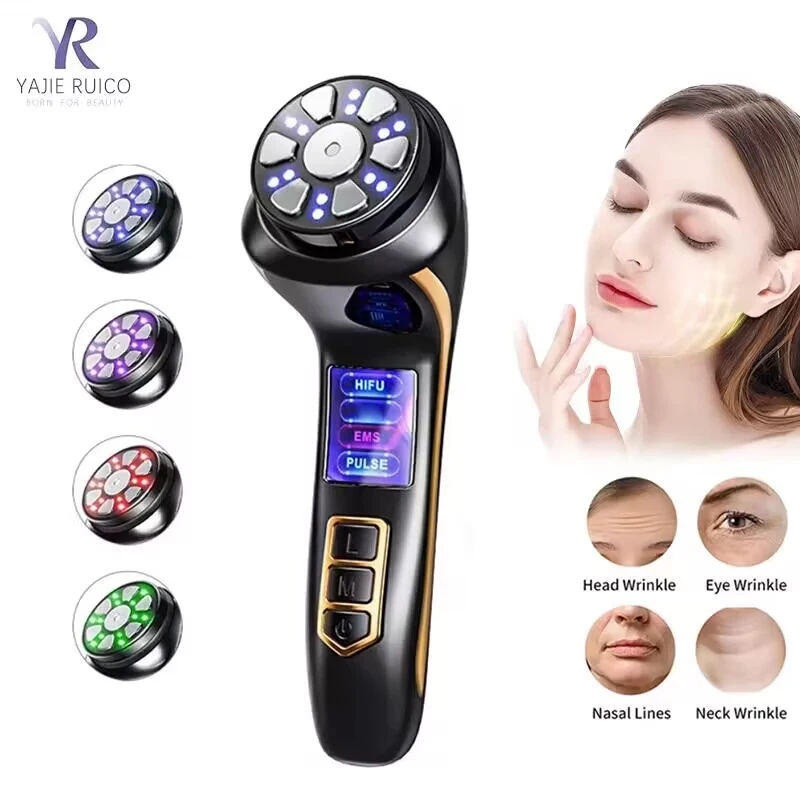 Mini HIFU Machine 4 IN 1 3nd Generation EMS Pulse Warm Up Facial Massager for Faces and Body Ultrasound Beauty Device