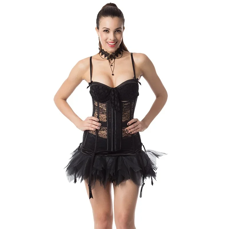 Underbust Corset And Bustier for Women Sexy Floral Lace Slimming Sheath Corsage Modeling Strap Waist Cincher Bodice Lingerie