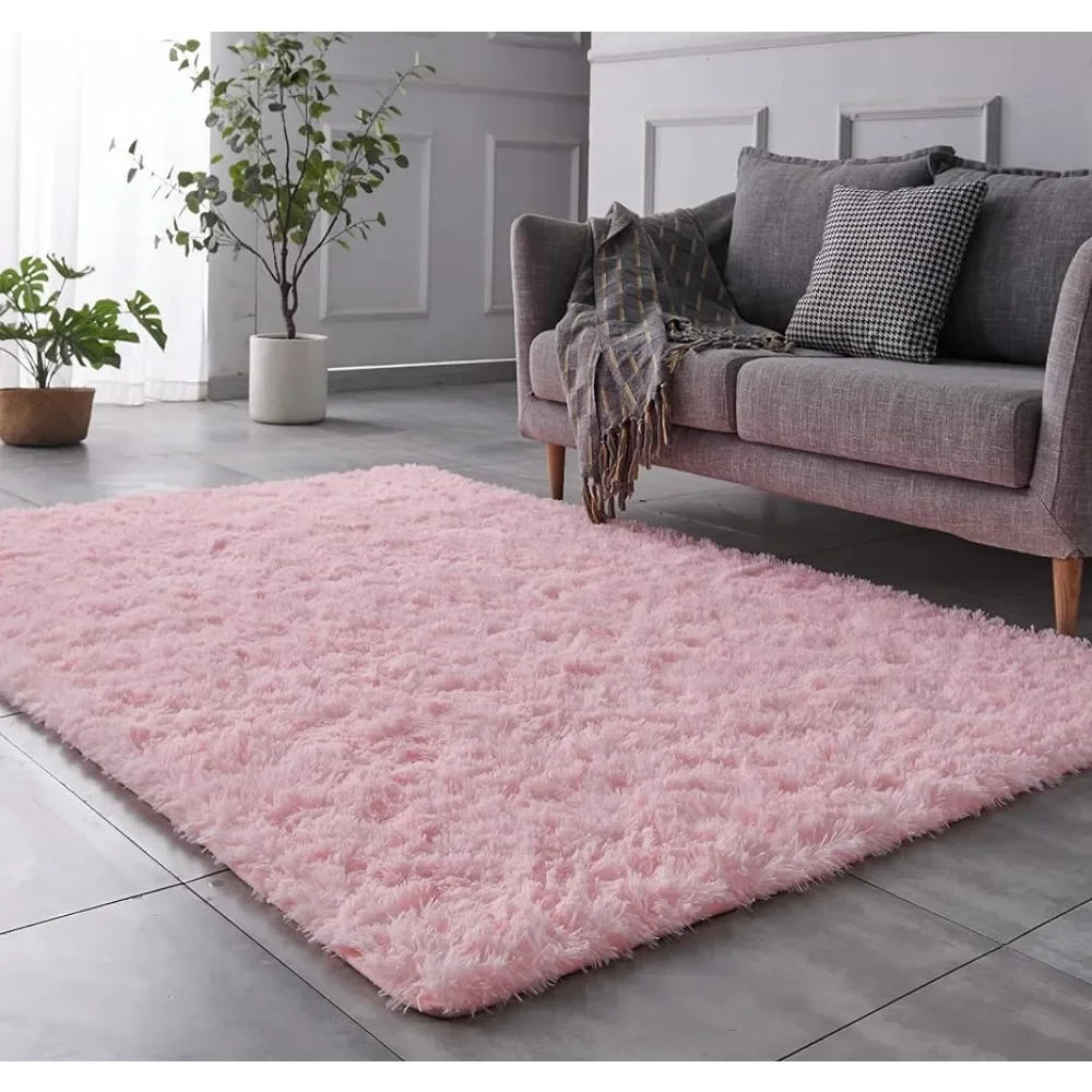 

Extra Large Area Rug,9x12 Feet Pink Ultra Soft Plush Rugs for Room,Non-Skid Modern Nursery Faux Fur Rugs for Home Decor Carpet
