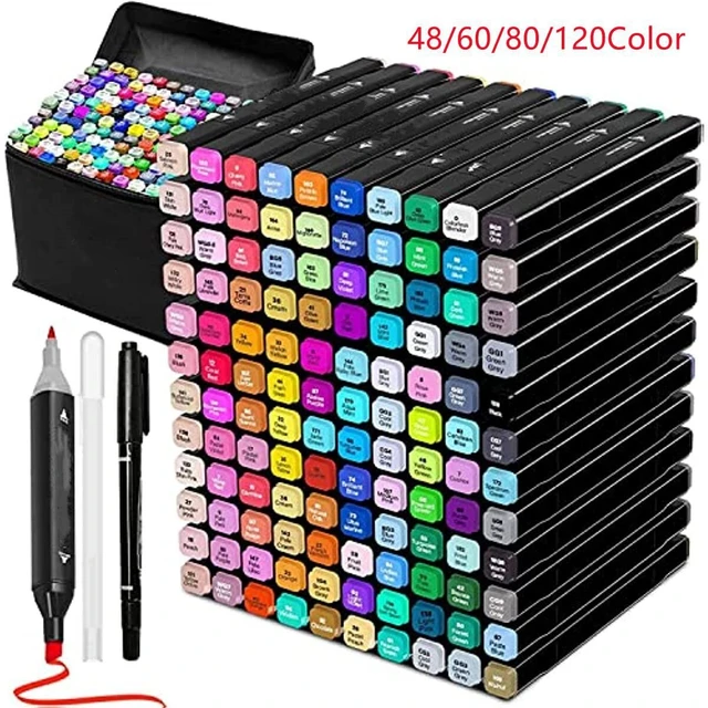 Art Marker Pen Alcohol Markers  Alcohol Markers Sketch Marker - 24/60  Color Double - Aliexpress