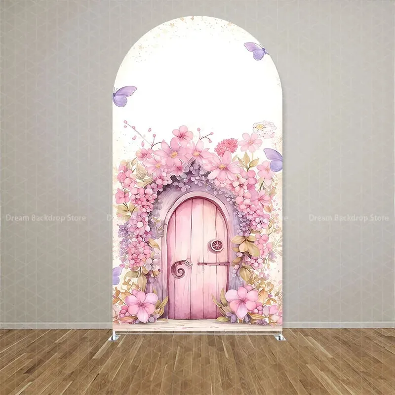 VIKAMA 맞춤형 양면 요정 버섯 나비 아치 배경 원더랜드 테마 소녀 생일 ..