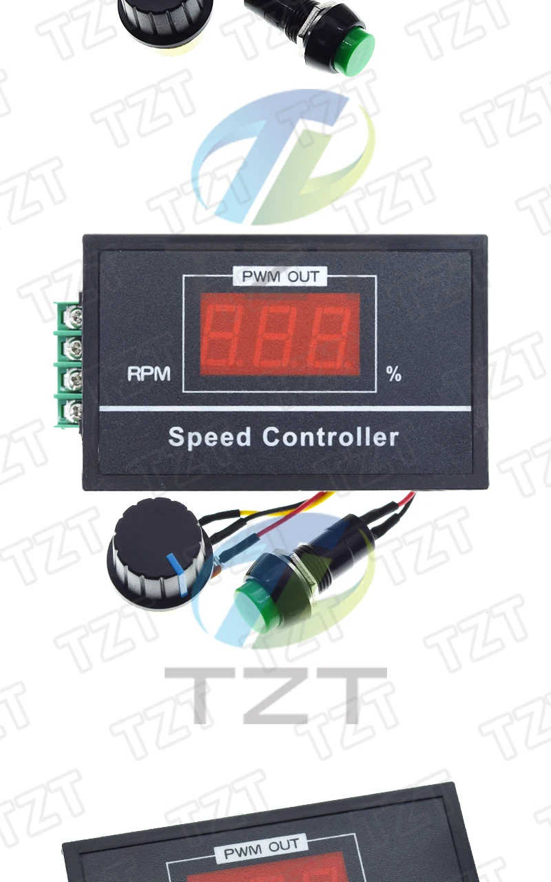 DC 6-60V 30A Digitale LED-Anzeige 0-100% DC 12V 24V 48V Motorgeschwindigkeitsregler-Modul PWM mit B100K Drehpotentiometer-Schalter – Detail 6