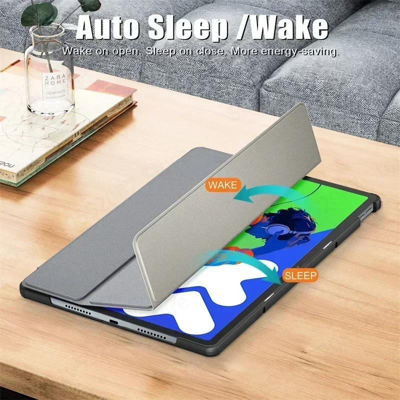 Premium Trifold Magnetic Leather Stand Hard Smart Cover