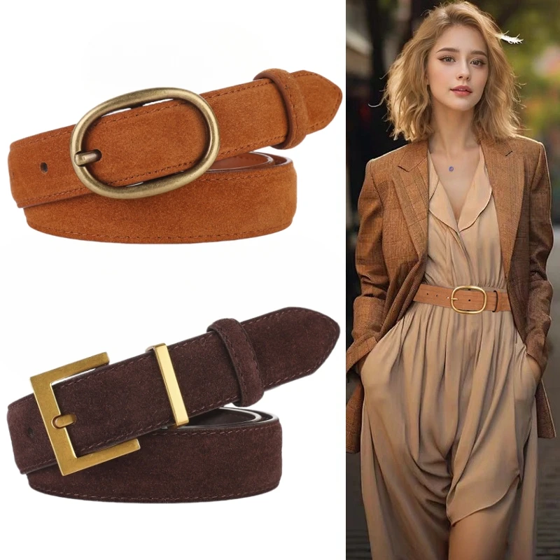 Favorite Daughter The Suede Jean Belt - Chocolate/Antique