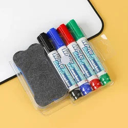 Vibrant Refillable Whiteboard Markers with Magnetic Eraser - Pack of 8 Colors for School and Office Use (Set of 4 Colors)