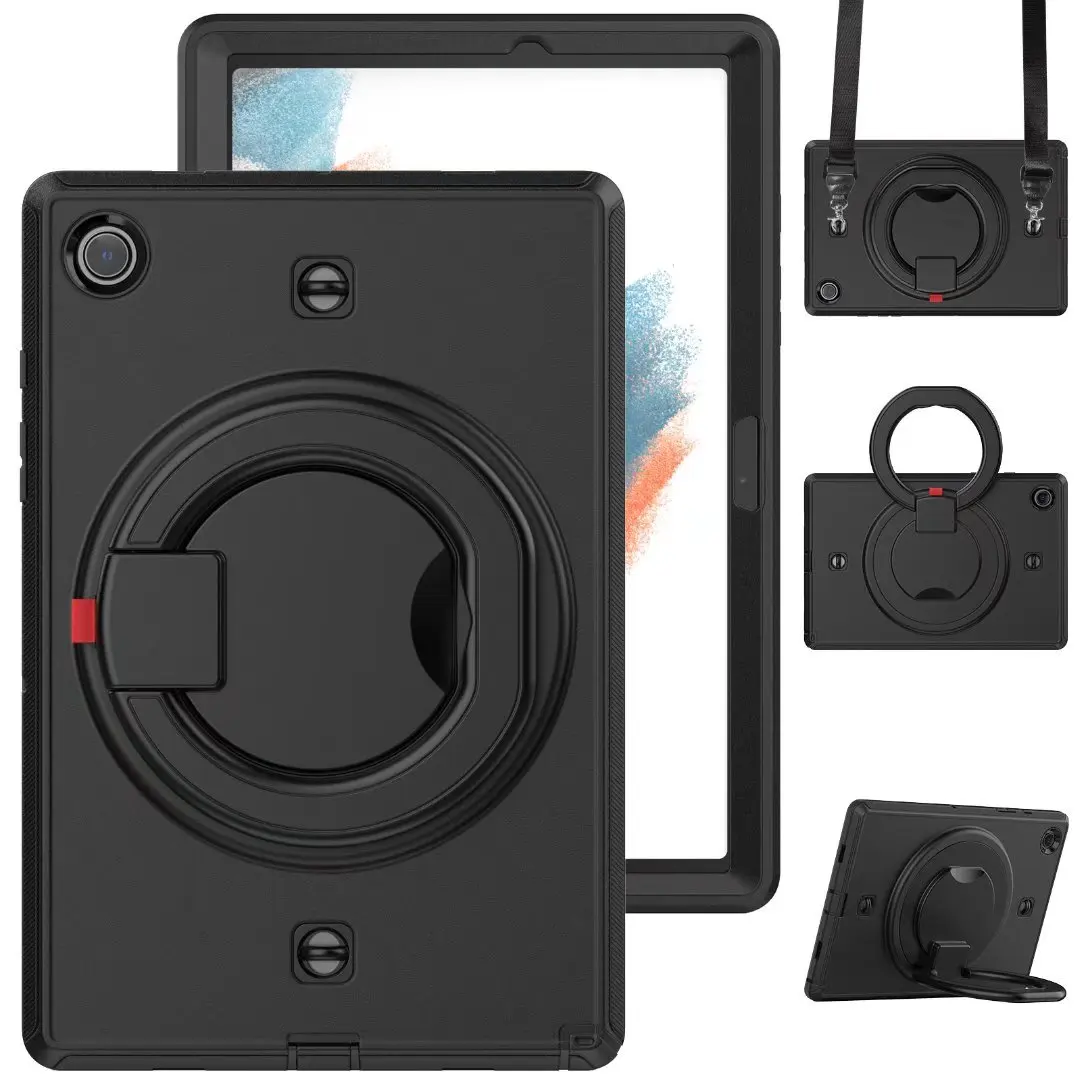 

Прочный защитный чехол с откидной ножкой и ремешком на руку для Samsung Galaxy Tab A8 360 дюйма 10,5 X200/X205/X207, защитная пленка для экрана