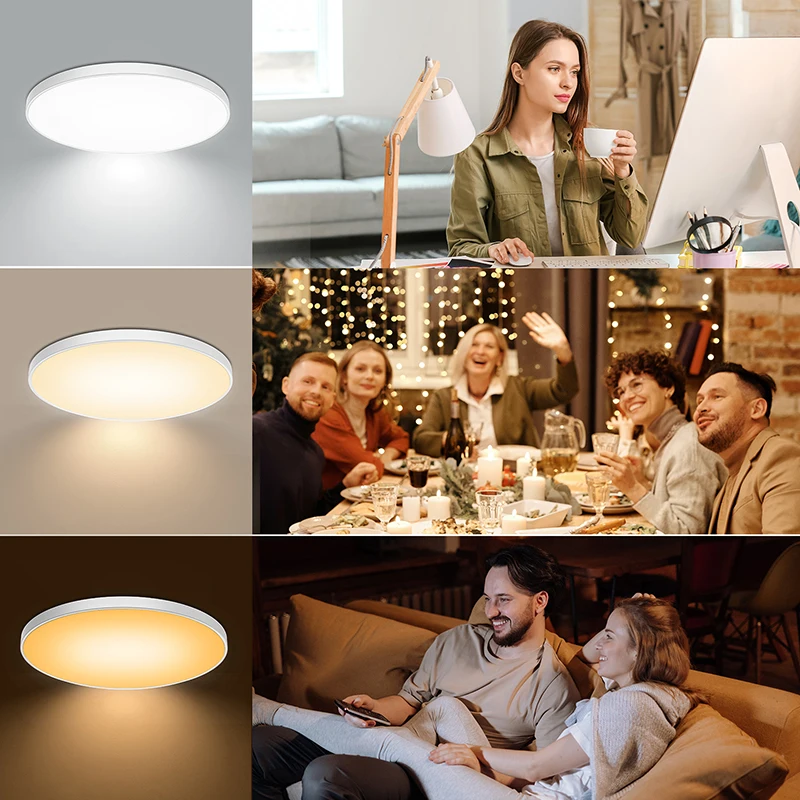 Modern Round LED Ceiling Light Fixture - 30W/40W, Decorative Indoor Lighting for Living Room, Bedroom, and Kitchen