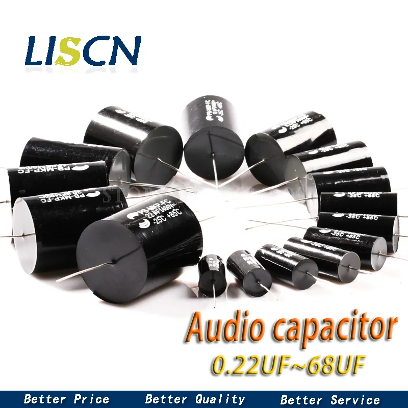Condensateur MKP Axial Audiophile 1 Pièce - 250V 400V 630V - 4.7µF/400V 10µF 1.0µF 6.8µF Pour Amplis à Lampes Et Division De Fréquence HiFi