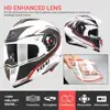 Casque Motocross à Double Lentille avec Bluetooth