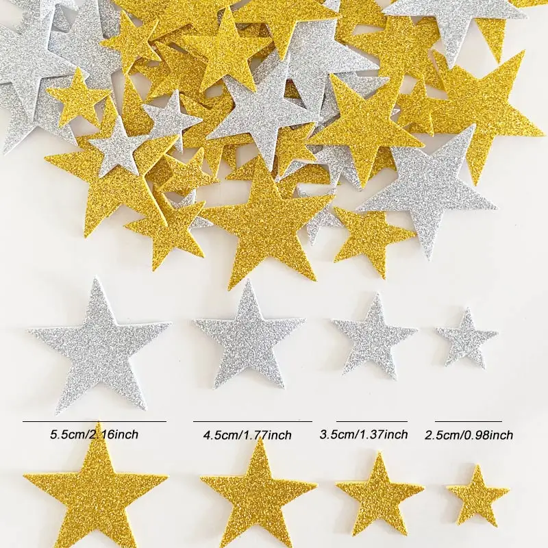 Klebe Sterne silber, verschiedene Größen