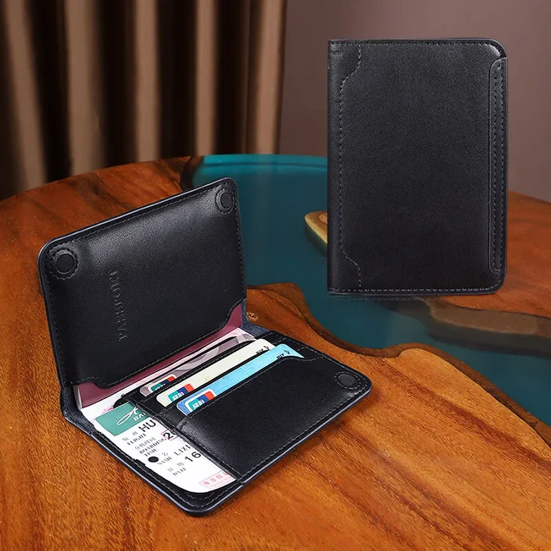 

Passport Cover Storage Leather Travel Portable Wallet Integrated Certificate Pouches Soft Cowhide Air Ticket Multiple Card Slots