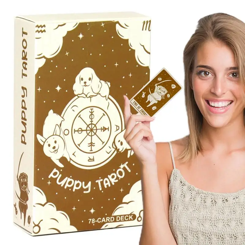 

78Pcs Puppy Tarot Full English Dog Oracle Cards Fate Divination Tarot Deck Family Party Entertainment Fortune-telling Board Game