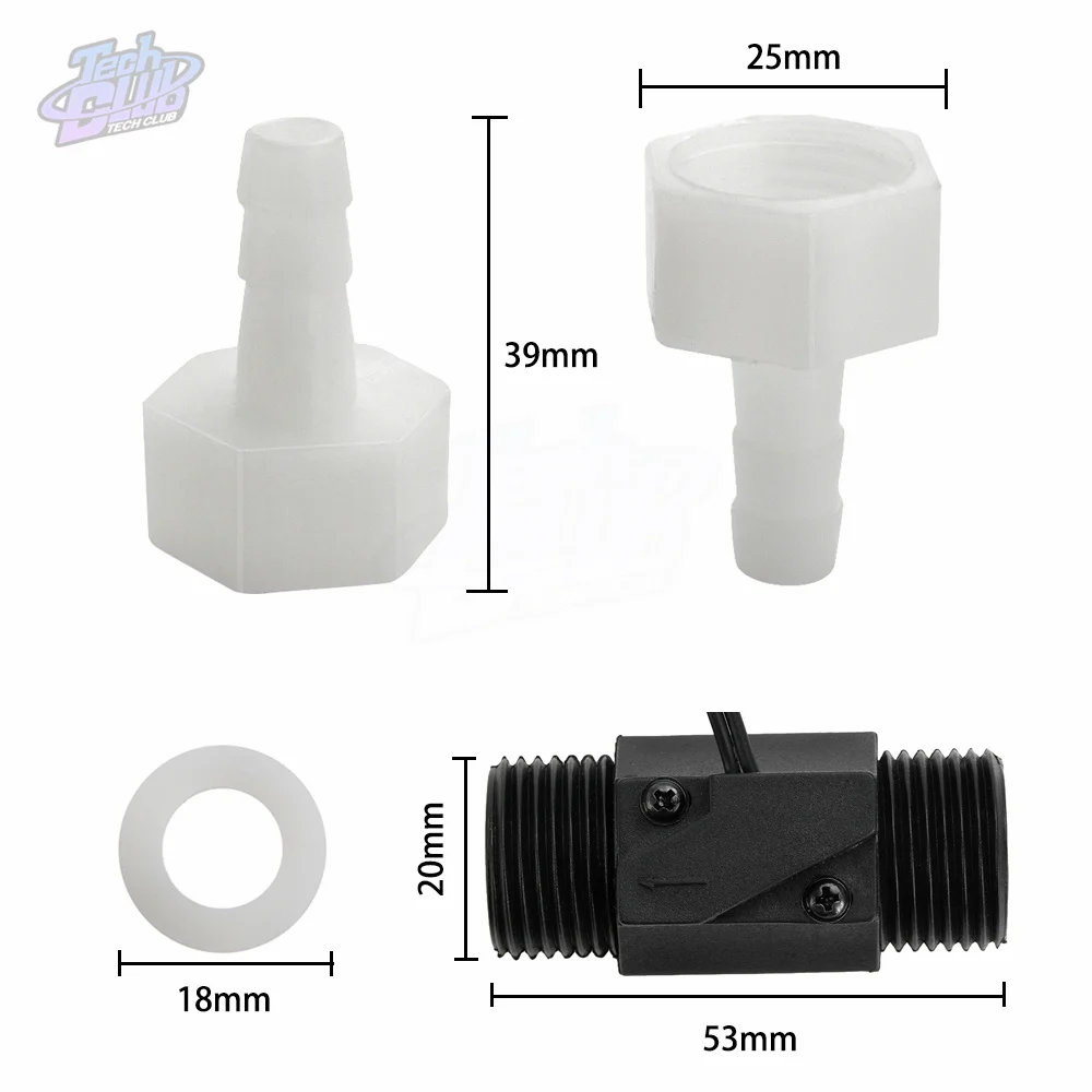 Water Flow Sensor Switch Pressure Meter Automatic Circulation Controller Caliber Nozzle Protect For DIY CO2 Laser Tube Accessory water flow sensor
