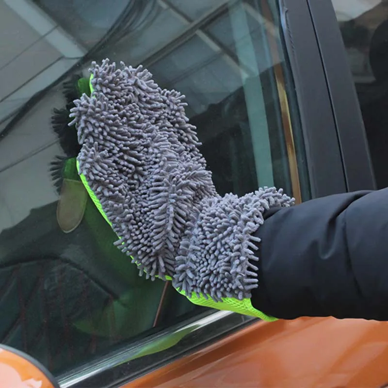 Double-sided Microfiber Car Wash Gloves Multifunctional Cleaning Brush Detailing Washing Gloves Car Cleaning Tool Home Use car cleaning gloves microfiber car mitt microfiber cleaning gloves microfiber washing gloves microfiber gloves