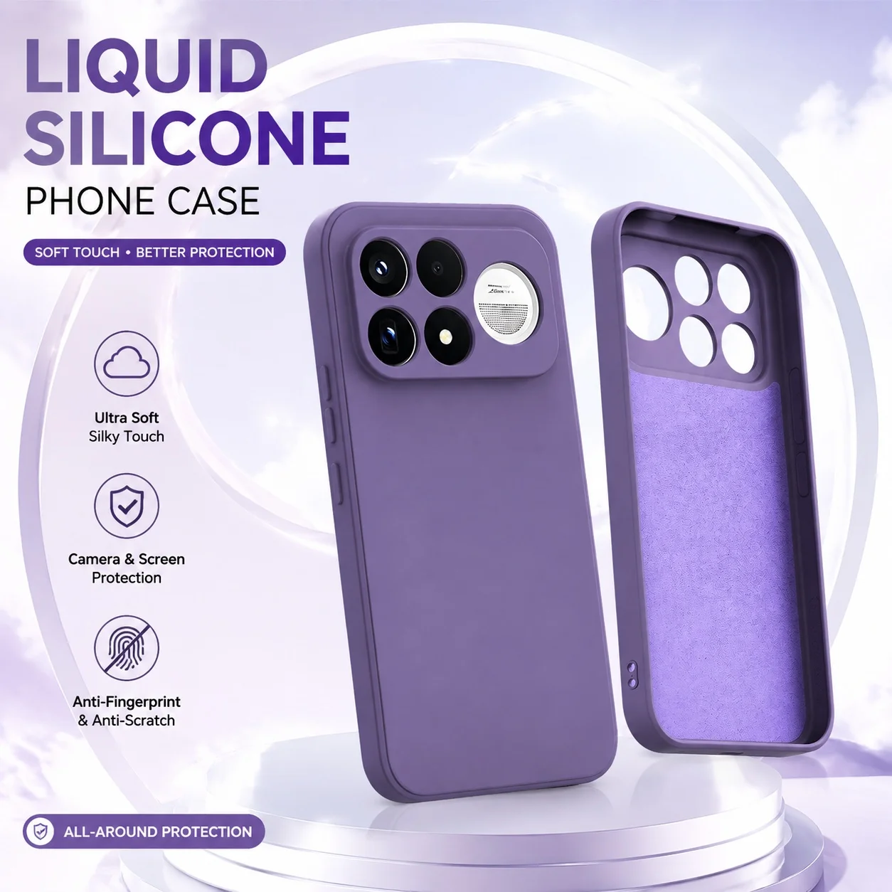 Liquid Silicone Shockproof Phone Case with Camera Protection - Original Back Cover