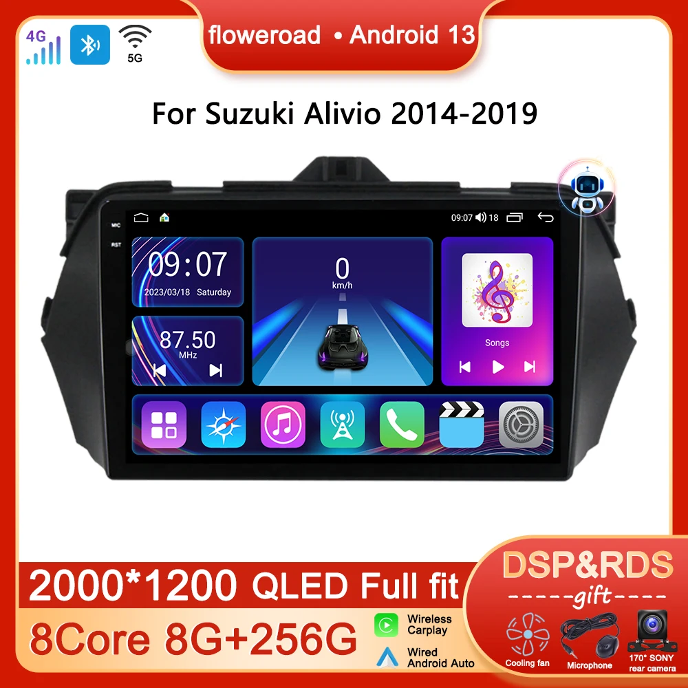 

Автомагнитола, мультимедийный плеер для Suzuki Alivio Ciaz 2014 -2019, Android-навигация, GPS, стерео, 2 DIN, Авторадио Apple Carplay, экран