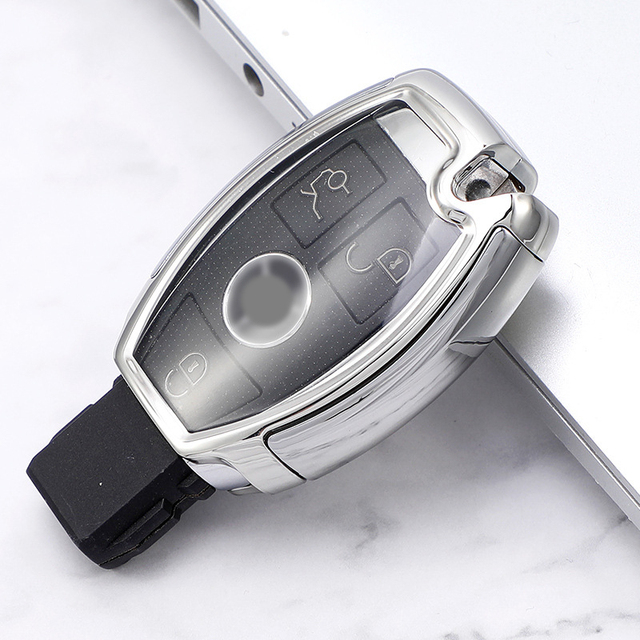 quality TPU+PC Car Key Case Cover Key Holder Chain Ring For Mercedes Benz W203 W210 W211 W124 W202 W204 AMG Accessories