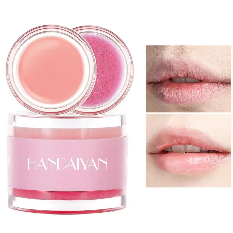 2 in 1 Lip Scrub Mask Lip Plumper Moisture Lip Balm Exfoliating Anti