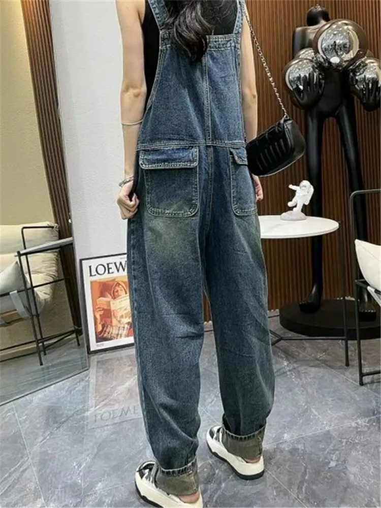 Vintage Blue Jeans Rompers Women's Jumpsuits Casual