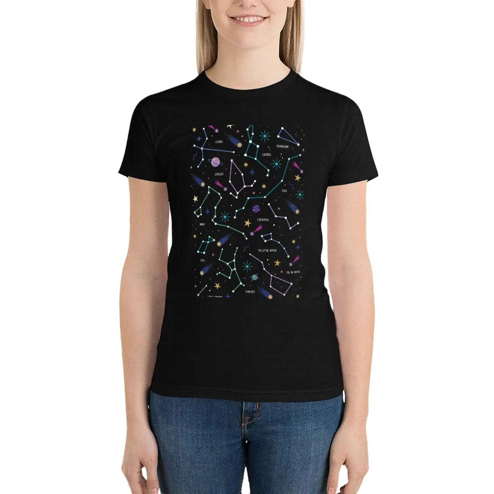 The Stars T-Shirt female kawaii clothes lady clothes summer clothes designer Women luxury