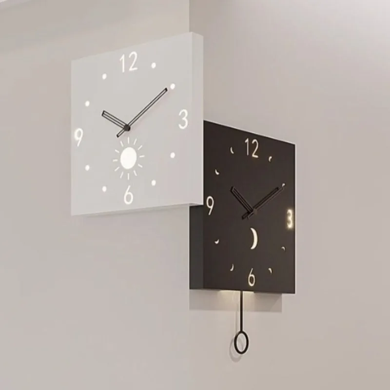 Description Picture 2 of itemLuxury Wall Clocks Nordic Stylish Corner Modern Living Room Dacorations Items Silent Wall Clocks Aesthetic Accessories for Home