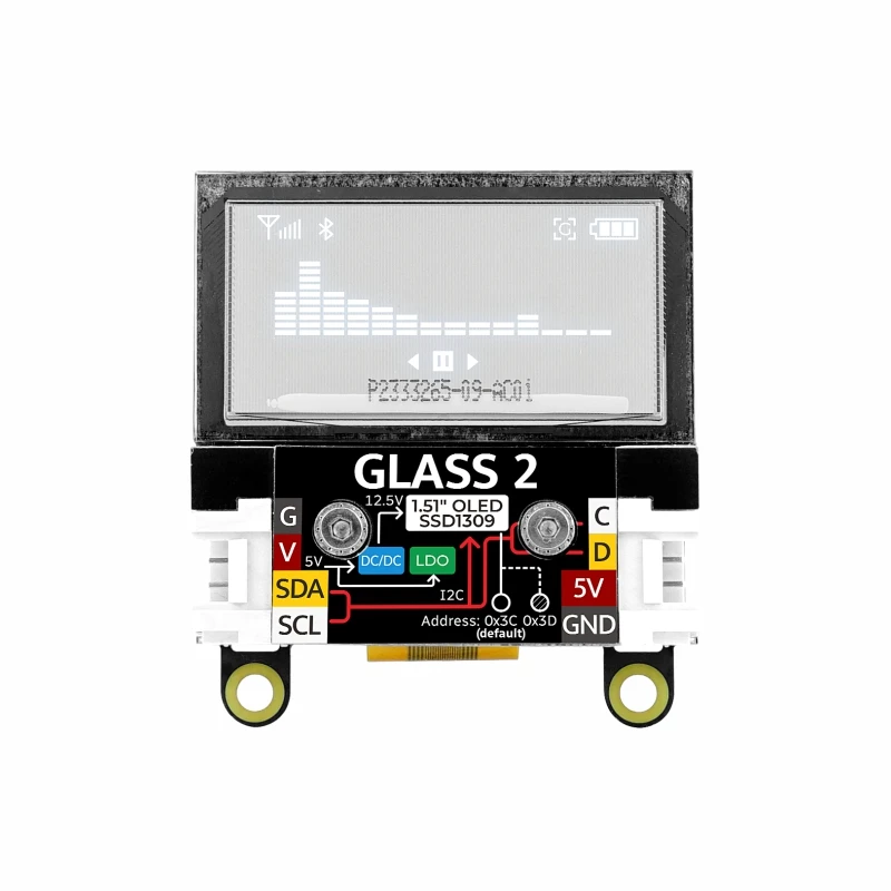 Oficial Oled Glass2 Unidade 1.51 Transparente M5stack - Imagem 6