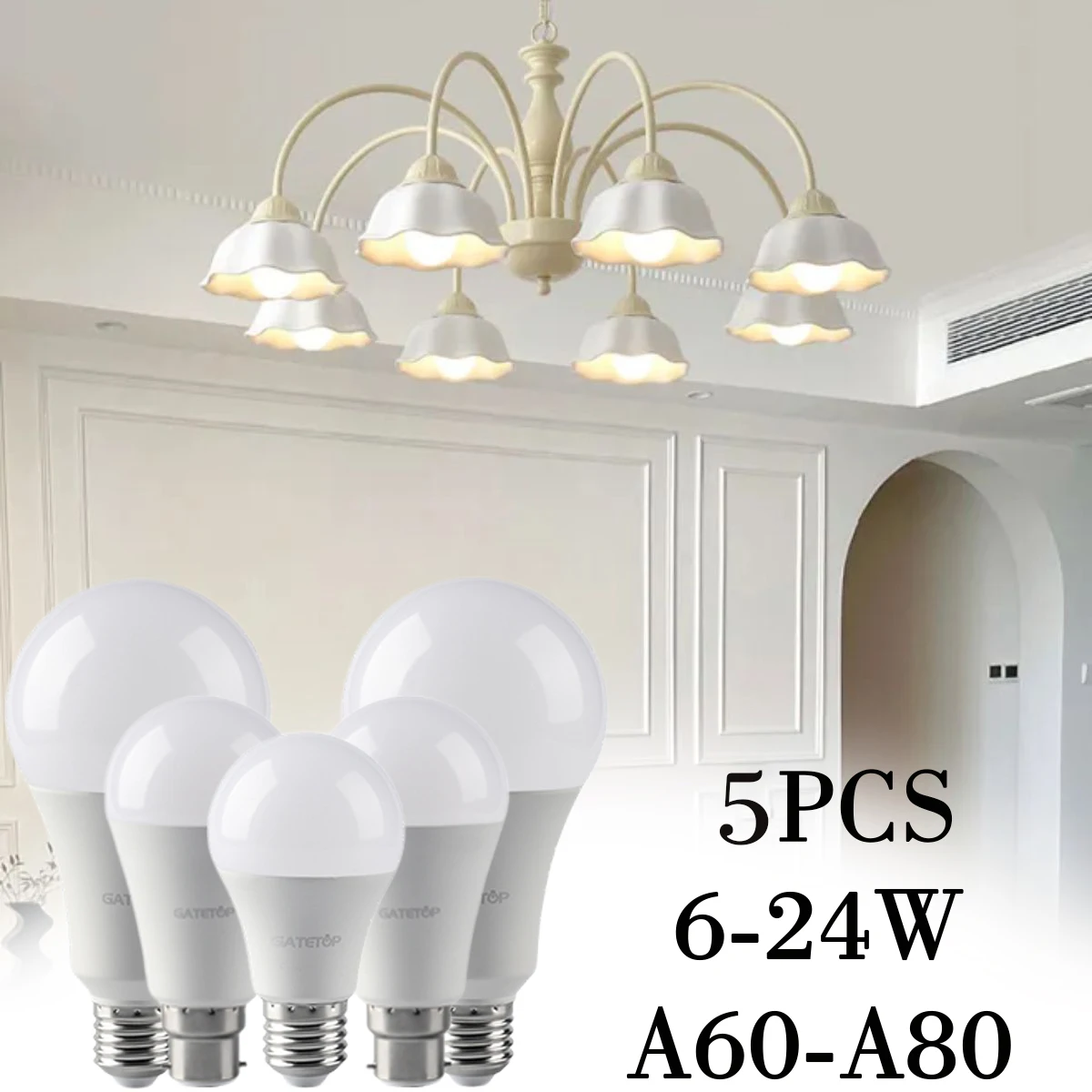 

5PCS AC110V/AC220V Led Bulb Lamps E27 B22 Light Real Power 8W 9W 10W 12W 15W 18W Lampada For home and office decoration