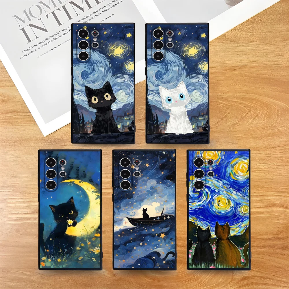 Van ART G-Gogh Cat-Themed Soft TPU Phone Case