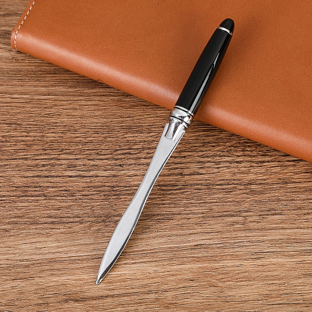 2 Pcs creative retro letter opener pen, metal stainless steel portable unpacking tool letter opener rice paper cutting knife