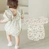 2Pcs Korean Lace Ruffle Cute Baby Romper With Hat Set Infant Vintage Floral Long Sleeve Jumpsuit Toddler Baby Girl Sweet Clothes 6