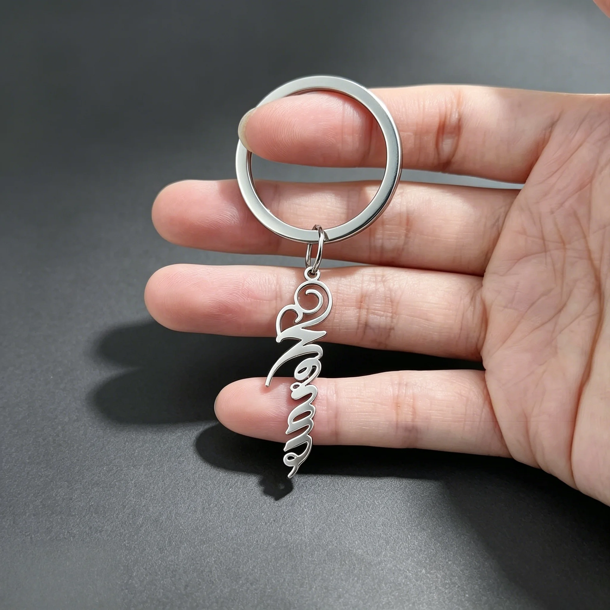 Personalized Stainless Steel Name Letter Keychain - Unique Custom Gift
