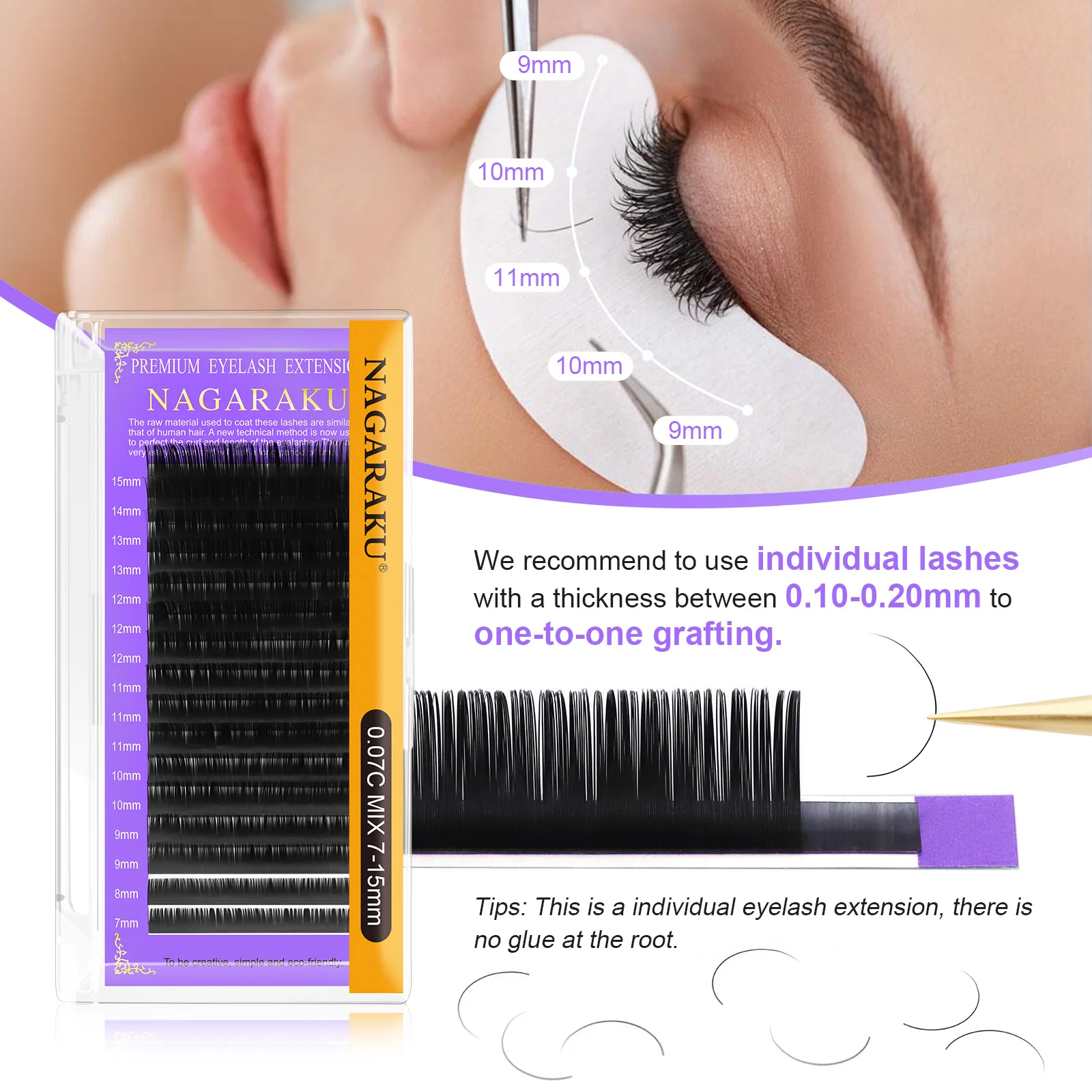 Nagaraku Faux Mink Eyelash Extensions All Sizes