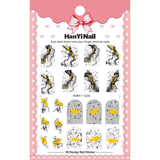 Gold Sliders 3D Nail Stickers Geometric Swirl Wave Liners Stripe Adhesive Slider Transfer Decal DIY Nail Art Decorations