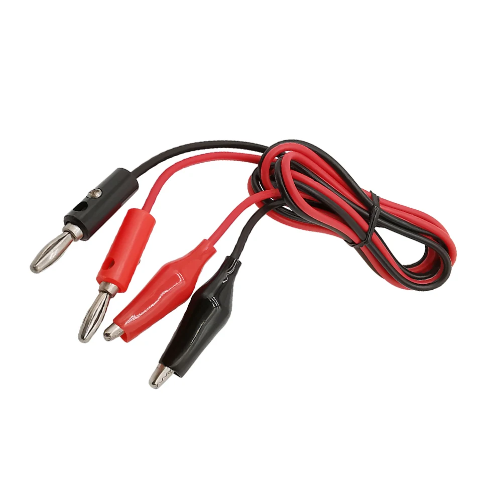 Dual Alligator Clips to Banana Plug Test Cable Lead Tester Probe 35mm Crocodile Clip for Multimeter Measure Tool 1Pcs