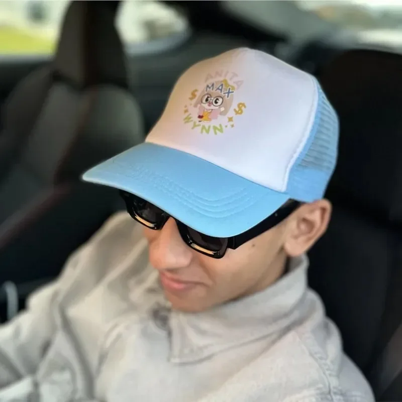 Foam Trucker Baseball Cap Mesh Snapback Cartoon Embroidered Summer Sun Hat