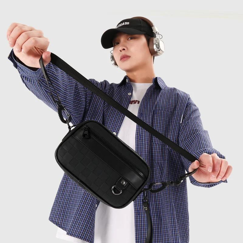 Men's PU Leather Soft Crossbody Bag with Adjustable Strap for Multi-Functional Daily Use