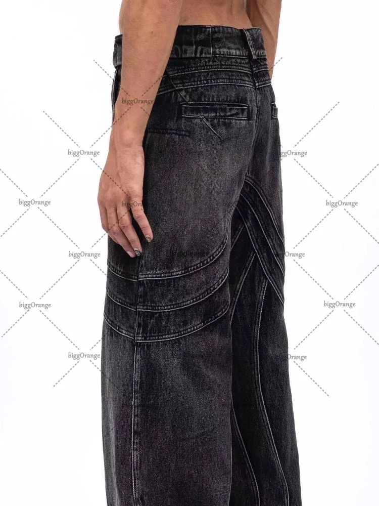 Y2K Punk Hip Hop Jeans Loose Washed Clothing Men Floor Mopping Pants Men Women Streetwear Coast Work Clothes Ripped Style men jeans ripped jeans ripped patchwork jeans