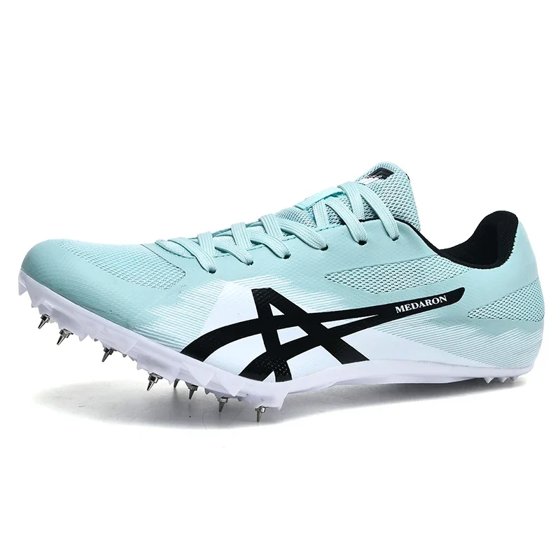 Man Professional Track Spike Shoes Track and Field Sport Shoes For Men Women Outdoor Women Gym Running Sneakers Black White running spikes