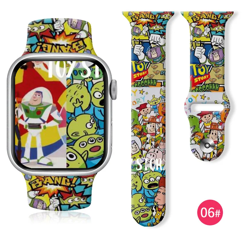 thumbnail image 1 of Disney Pixar-Correa de silicona para reloj inteligente, pulsera de Anime para Apple Watch 1, 2, 3, 4, 5, 6, 7, 8 Se, IWatch, regalo de 38/40/41MM, 1 of 5