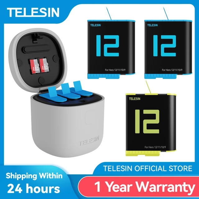 TELESIN Boîtier étanche pour GoPro Hero 12 Hero 11 Hero 10 Hero 9 Noir,  Coque de