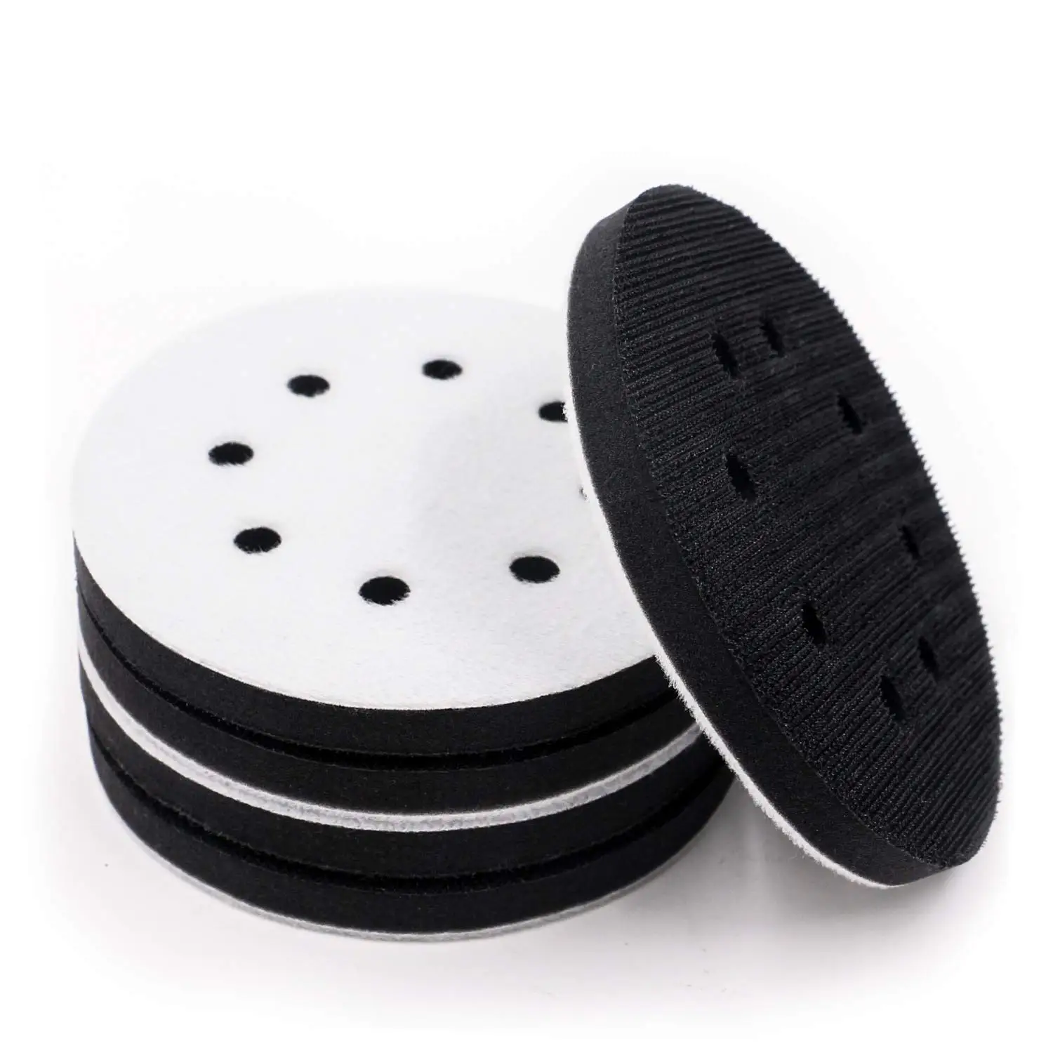 1/3/5 Stück 5 Zoll 8 Löcher Soft Density Interface Pads Klett-Stützteller für Schleifer Polieren und Schleifen Metall Holz Auto – Detail 1