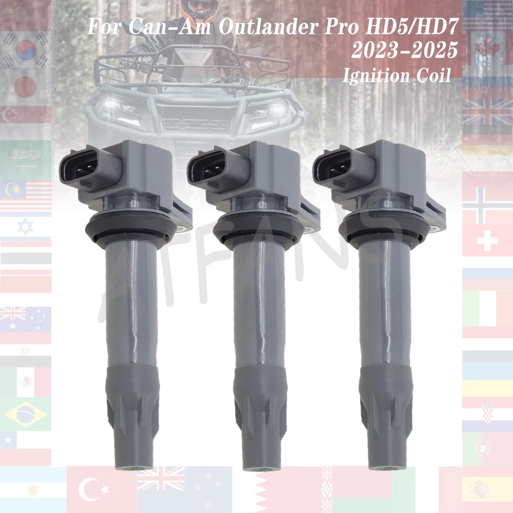Can-Am Outlander Pro HD5 HD7 XU 4x4 2023-2025 /Outlander 850 1000R DPS XT XTP 3Pcs 점화 코일 스파크 플러그 캡 420666148