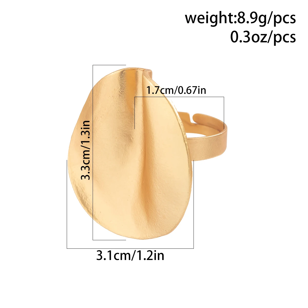 Ingemark 2Pcs Unique Irregular Geometric Open Rings Set for Women Punk Gold Color Adjustable Finger Ring Couple Wed Accessories