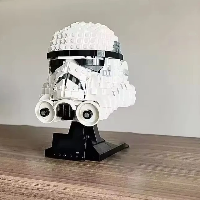 Space War Helmets Luke Skywalker TIE Fighter Pilot Building Blocks Darth Vader The Mandalorian Helmet Model Bricks Toys Boy Gift 6